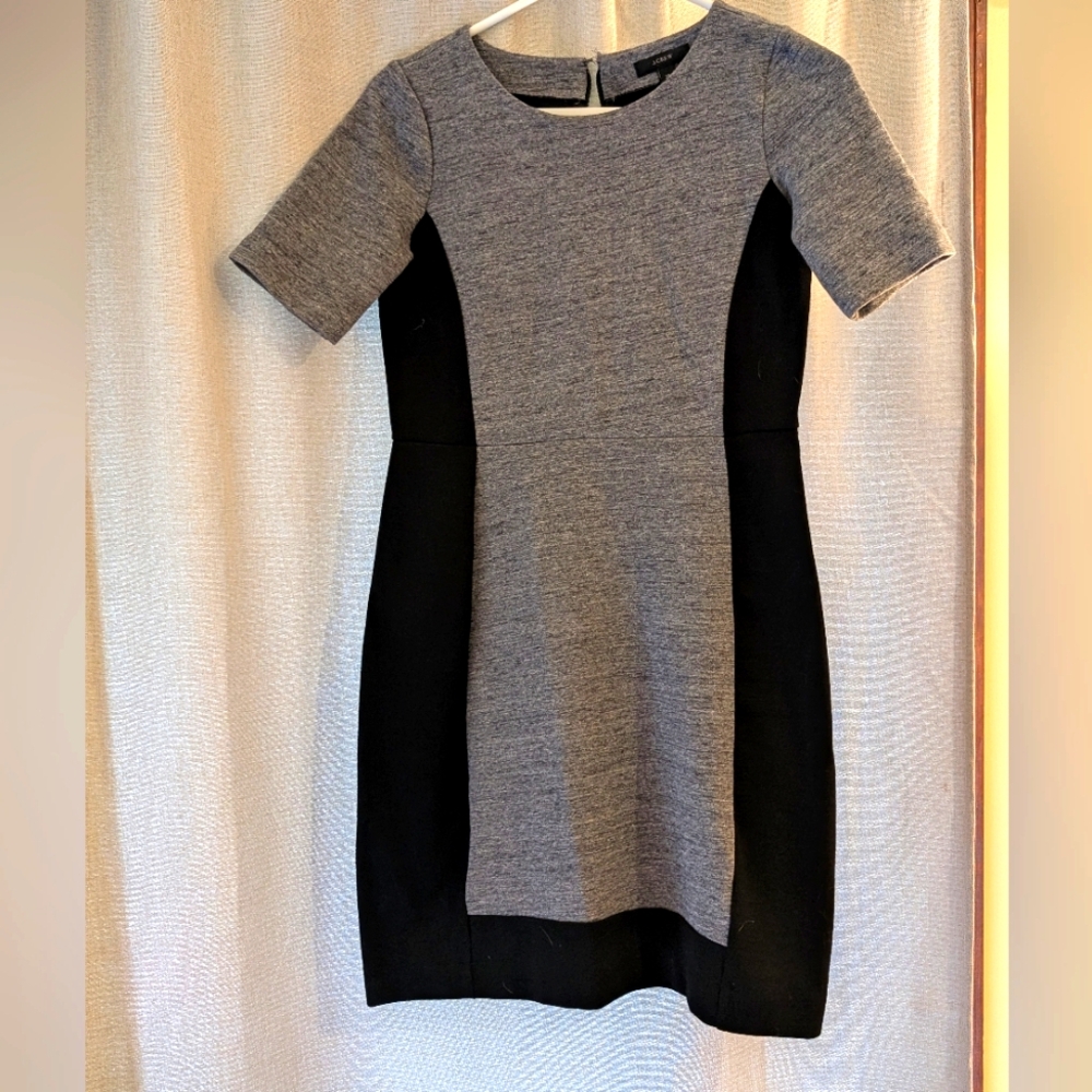 Elegant Gray and Black Women's Dress J.Crew